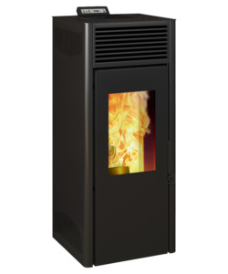 STUFA A PELLET VENTILATA INVICTA 'NOLA PLUS' NERO 9,5 KW