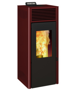 STUFA A PELLET VENTILATA INVICTA 'NOLA PLUS' ROSSO 9,5 KW