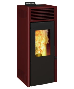 Stufa a pellet ventilata invicta 'nola plus' rosso 9,5 kw