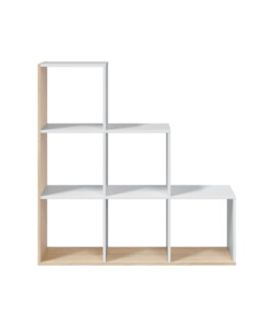 LIBRERIA SCALETTA COLORE BIANCO E QUERCIA, 108X28X110 CM