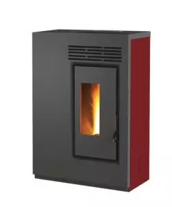 STUFA A PELLET SLIM VENTILATA CARIS 'FIORE' BORDEAUX 5,0 KW