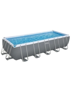 Piscina fuori terra rettangolare bestway 'steel pro max' grigio chiaro 640x274x132 cm