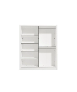 Armadio bellahome "alba" con 2 ante scorrevoli con specchio bianco, 180x59,8x215,5 cm