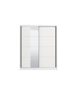 Armadio bellahome "alba" con 2 ante scorrevoli con specchio bianco, 180x59,8x215,5 cm