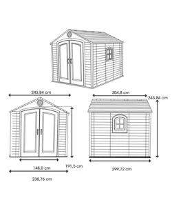 Casetta da giardino lifetime in resina grigio 244x305x244 cm