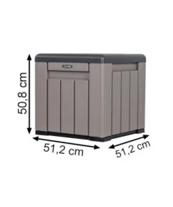 Cubo da esterno lifetime in resina effetto legno con contenitore 51,2x51,2x50,8 cm