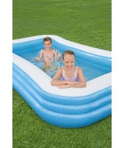 Piscina gonfiabile rettangolare per bambini bestway 3 anelli 305x183x56 cm