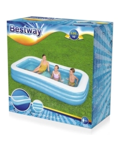 Piscina gonfiabile rettangolare per bambini bestway 3 anelli 305x183x56 cm