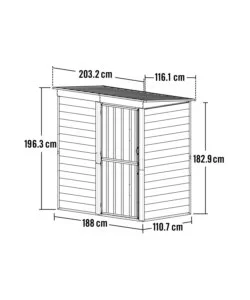 Casetta da giardino habrita 'spacemaker shed' in acciaio zincato antracite e panna 203,2x161,1x196,4 cm