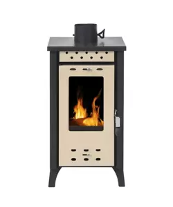 Stufa a legna divina fire "matilde" beige 7,7 kw