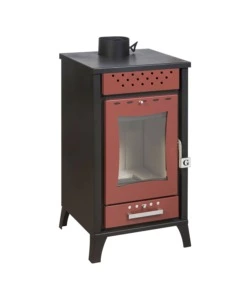 Stufa a legna divina fire 'olga' rosso 15 kw