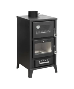 Stufa a legna con forno divina fire 'marzia' nero 15,8 kw