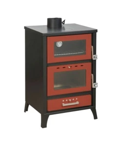 Stufa a legna con forno divina fire 'marika' rosso 22 kw