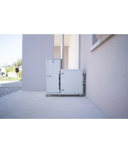 Stufa a pellet senza canna fumaria pirox "turbopellet" bianco 11 kw