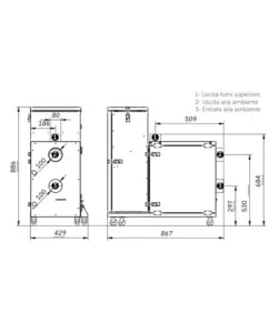 Stufa a pellet senza canna fumaria pirox 'turbopellet' bianco 11 kw