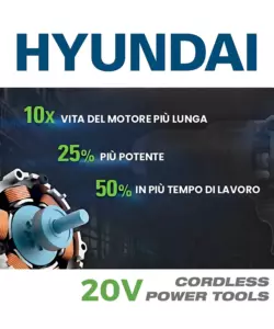 Kit valigetta trapano a percussione a batteria hyundai 60 nm 20v 2ah e caricabatterie - cod. 25855