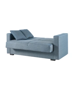 Divano letto "afrodite" 2 posti grigio-blu, 155x80x87 cm