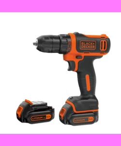 Trapano avvitatore a batteria black+decker 'bdcdd12kb-qw' con valigetta e 2 batterie 10.8v 1,5ah