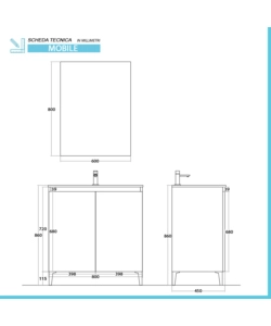 Mobile bagno da appoggio 'revital' rovere, 80x46x86 cm