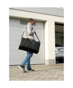 Borsone da viaggio lampa "duffle bag" in nylon con maniglie e tracolla, 60x35x30 cm - 99412