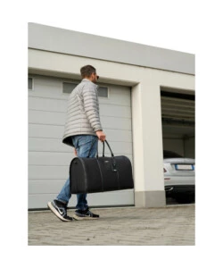 Borsone da viaggio lampa "duffle bag" in nylon con maniglie e tracolla, 60x35x30 cm - 99412