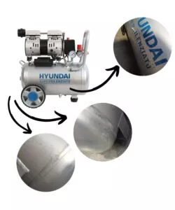 Outlet - difetti estetici, usato per prova e senza imballo originale - compressore aria silenziato hyundai 24l 1hp - cod. 65700p