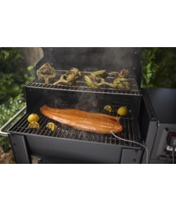 Barbecue a pellet weber "smoque" nero con griglia 56x45 cm