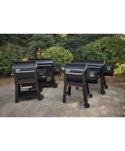 Barbecue a pellet weber "searwood" nero con griglia 61x45 cm