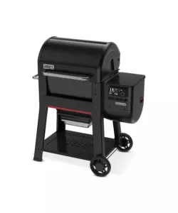 Barbecue a pellet weber "searwood" nero con griglia 61x45 cm