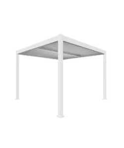 Pergola bioclimatica da esterno verdelook 'atena' in alluminio bianco 3x3 m