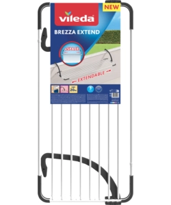 Stendibiancheria da balcone estensibile vileda "brezza extend" nero 20 mt