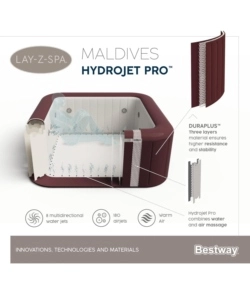 Piscina idromassaggio gonfiabile bestway "lay-z-spa maldives hydrojet pro" per 5-7 persone