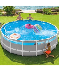 Piscina fuori terra rotonda intex "prisma frame clearview" 488x488x122 cm - cod. 26730np