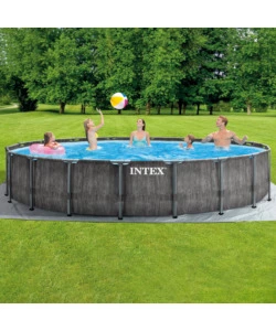 Piscina fuori terra rotonda intex "prisma frame greywood" 549x549x122 cm - cod. 26744np