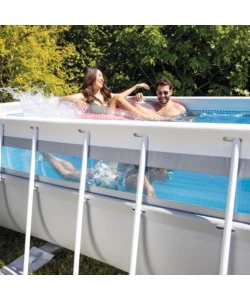 Piscina fuori terra rettangolare intex "prisma frame clearview" 400x200x122 cm - cod. 26770np