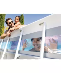 Piscina fuori terra rettangolare intex "prisma frame clearview" 400x200x122 cm - cod. 26770np